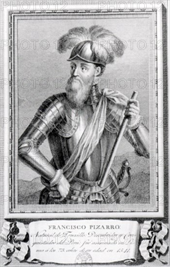 RETRATO DE FRANCISCO PIZARRO - (1476/1541) - CONUISTADOR ESPAÑOL DE PERU
MADRID, BIBLIOTECA