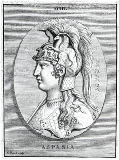 PICART ETIENNE 1632/1721
ASPASIA DE MILETO- 470/410 A.C- GRABADO NEOCLASICO SEGUN CAMAFEO-ALBUM