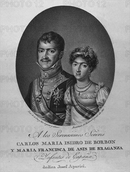 CRUZ Y RIOS LUIS DE 1776/1853
CARLOS MARIA ISIDRO DE BORBON Y MARIA FRANCISCA DE ASIS DE BRAGANZA