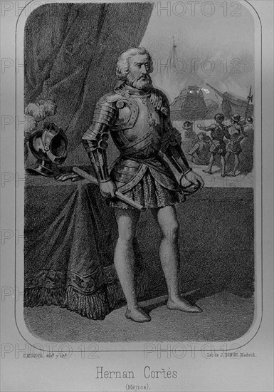 MUGICA C
HERNAN CORTES 1485/1547- CONQUISTADOR ESPAÑOL DE MEXICO-LITOGRAFIA S XIX
MADRID, MUSEO