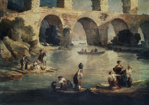 ROBERT HUBERT 1733/1808
EL PUENTE DE GARD - O/L - S XVIII - DETALLE - Conjunto nº 176457
PARIS,