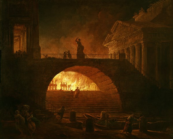 ROBERT HUBERT 1733/1808
EL INCENDIO DE ROMA EN EL AÑO 64 - S XVIII
HAVRE, MUSEO DE BELLAS