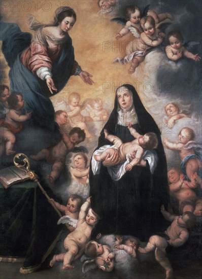 RUIZ SORIANO JUAN
LA VIRGEN ENTREGANDO AL NIÑO A SANTA GERTRUDIS - S XVII - BARROCO