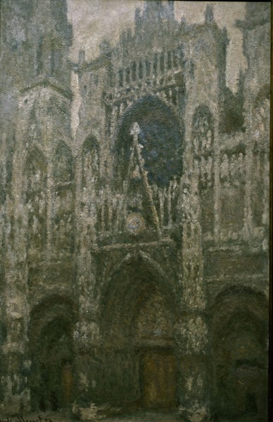 Monet, Cathédrale de Rouen, le portail, temps gris, harmonie grise