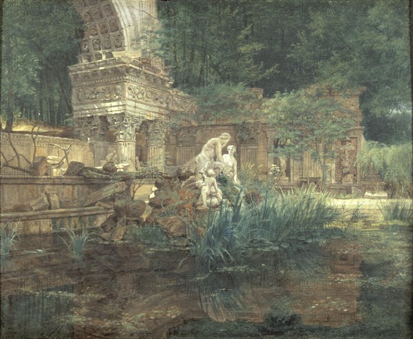 WALDMÜLLER FERDINAND 1793/1865
LAS RUINAS ROMANAS DE SCHÖNBRUNN - S XIX - PINTURA