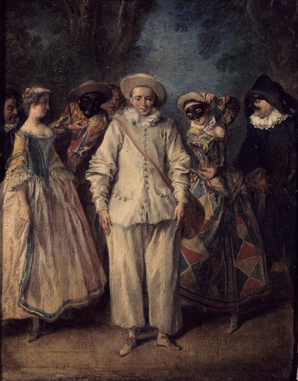 LANCRET NICOLAS 1690/1743
LOS ACTORES DE LA COMEDIA ITALIANA O EL TEATRO ITALIANO - S XVIII - O/L
