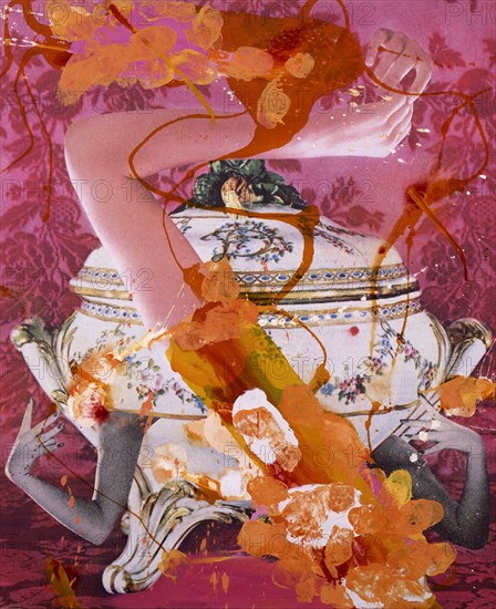GALINDO JORGE 1964/
FANTASIA BOUQUET(ROSA) II- 2003- TECNICA MIXTA SOBRE TELA  200x165 cm
MADRID,