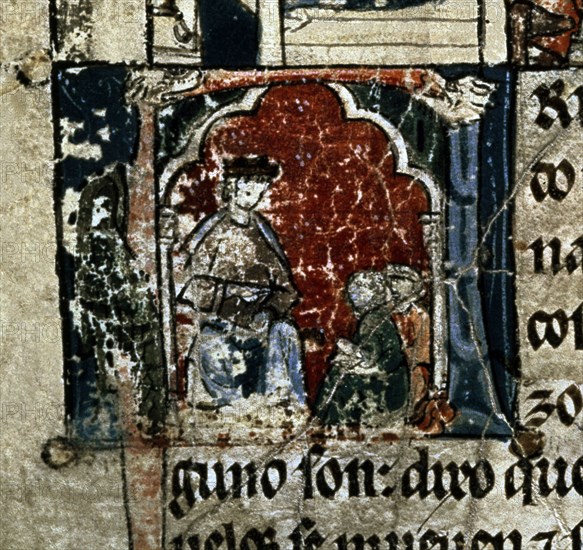 ALFONSO X EL SABIO 1221/84
D-H.I.16- TABLA DEL LAPIDARIO-DETALLE DE LETRA CAPITULAR-ALFONSO X