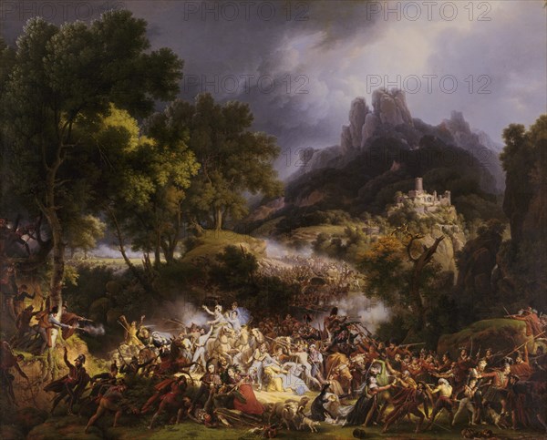 LEJEUNE LOUIS FRANÇOIS 1775/1850
ATAQUE DE UN CONVOY CERCA DE SALINAS EN VIZCAYA - S