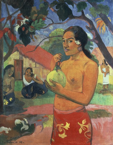 GAUGUIN PAUL 1848/1903
EU HAERE IA OE (MUJER QUE SOSTIENE UNA FRUTA) - 1893 - 92,5x73,5 -