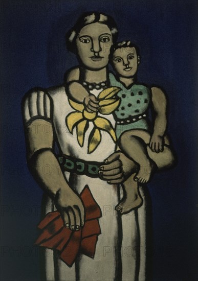 LEGER FERNAND 1881/1955
MUJER CON SU HIJO EN BRAZOS 1951- CUBISMO FRANCES
HOUSTON-TEXAS, MENIL