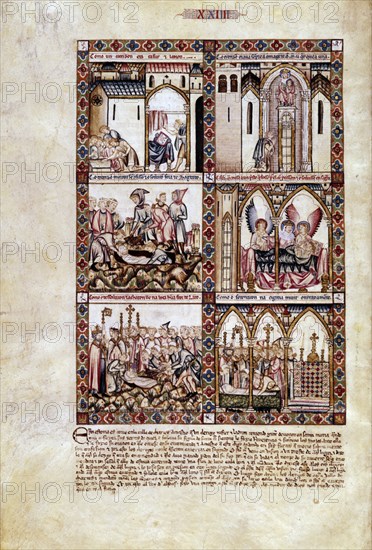ALFONSO X EL SABIO 1221/84
MTI1-CANTIGA STA MARIA Nº 24-F36V-MONJE QUE LOABA A LA VIRGEN MUERE Y