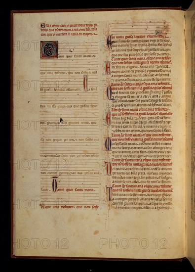ALFONSO X EL SABIO 1221/84
MS B.R.20- CANTIGA STA MARIA-Nº286-F4V-TEXTO-ESTROFA EN VERSO GALAICO