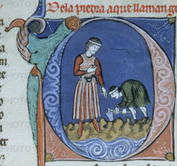 ALFONSO X EL SABIO 1221/84
LAPIDARIO HI 15. DETALLE DE FOLIO 27 V. 1253.MANUSCRITO ALFONSI S XIII