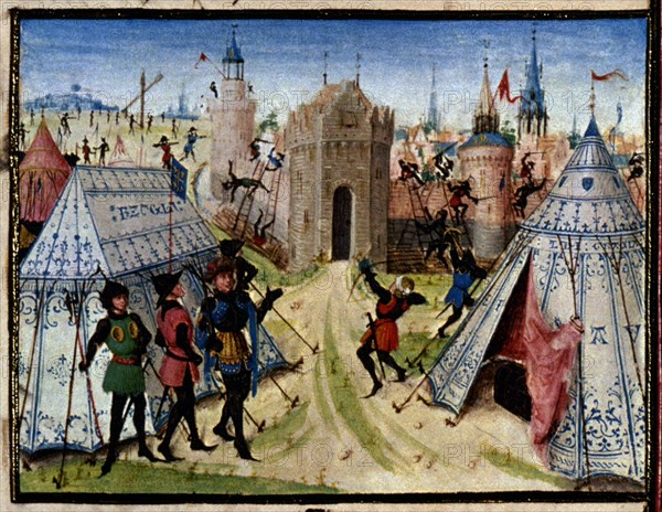 D- LIBRO DE LAS CRUZADAS - ASEDIO A UNA CIUDAD - MANUSCRITO S XV - Conj 77229
VIENA, BIBLIOTECA