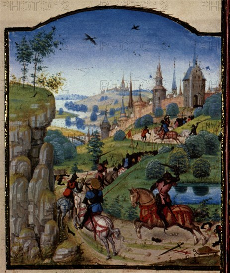 D- LIBRO DE LAS CRUZADAS - ASEDIO DE UNA CIUDAD - MANUSCRITO S XV - Conj 77232
VIENA, BIBLIOTECA