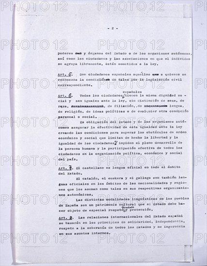 PROYECTO PARA LA CONSTITUCION 1978-PRINCIPIOS GENERALES-GRUPO PARLAMENTARIO COMUNISTA-FOL2
MADRID,
