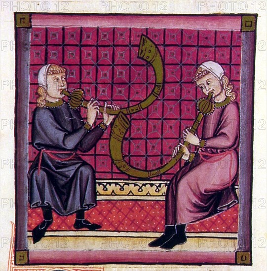 ALFONSO X EL SABIO 1221/84
D-M.B.I.2-CANTIGA DE STA MARIA-Nº250-F227R-GAITA PEQUEÑA O CHORUS-S