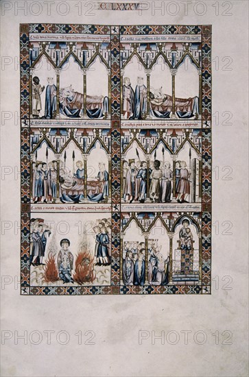 ALFONSO X EL SABIO 1221/84
MTI1-CANTIGA STA MARIA Nº185-F244R-LA VIRGEN SALVA A MUJER CALUMNIADA