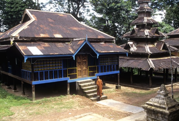 Buddhist monk resthouse for pilgrims Myanmar
