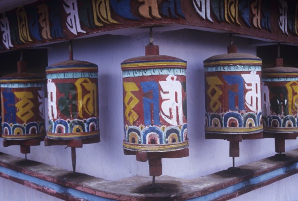 Buddhist prayer wheels Sikkim