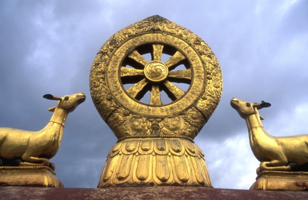 Dharma wheel on the roof of the Jokhang Temple
Lhasa Tibet