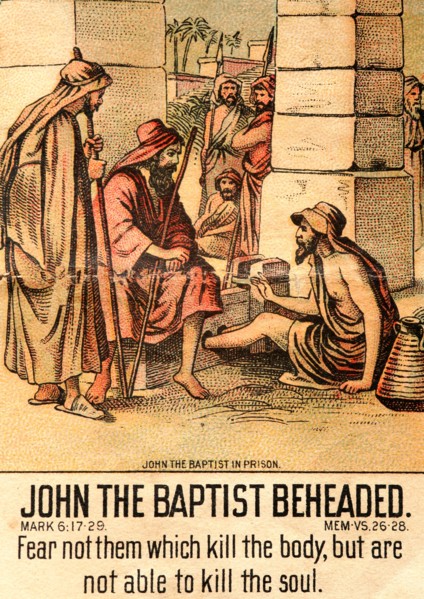 Art work from Mark6: 17.29 John the Baptist
