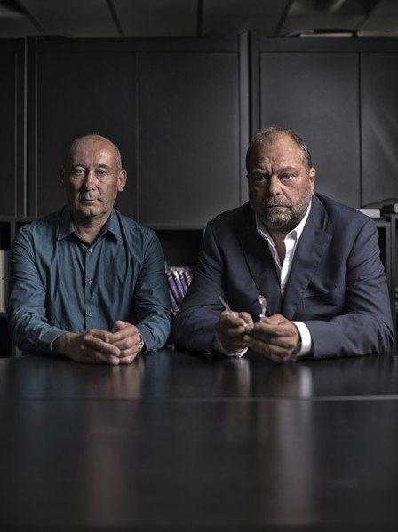 Loïc Sécher et son avocat Eric Dupond-Moretti