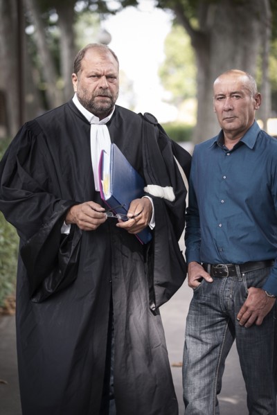 Loïc Sécher et son avocat Eric Dupond-Moretti