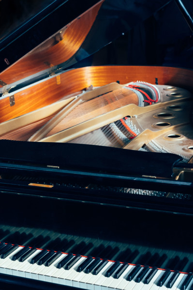 Inntérieur d'un piano à queue