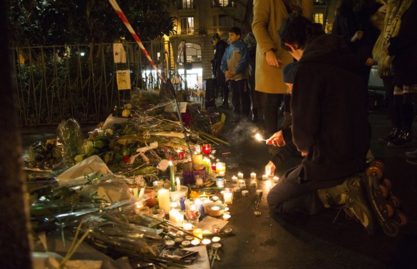 Hommage au lendemain de l'attentat de Charlie Hebdo, 2015