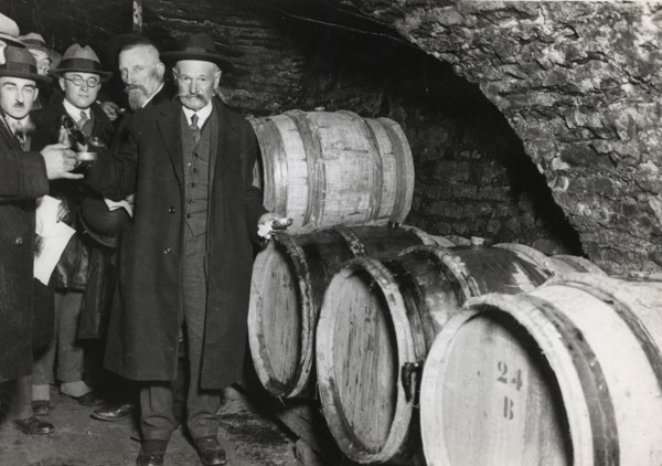 Tasting in the wine cellar of the Hospices de Beaune in France