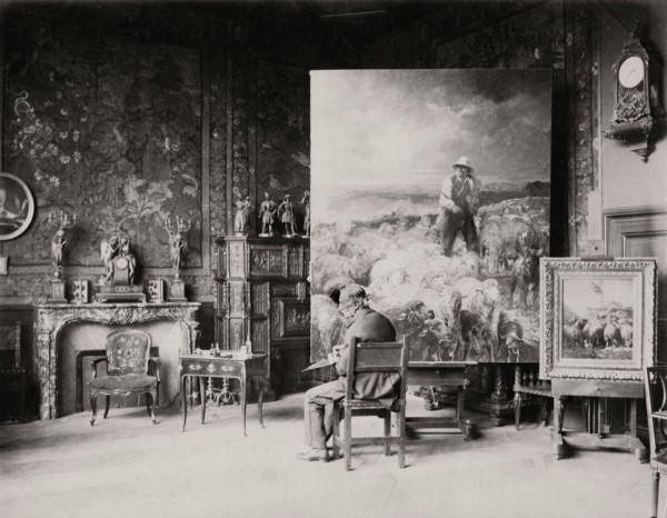 Charles Jacque in his studio