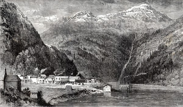 La ville minière de Yale en Colombie britannique, 1866