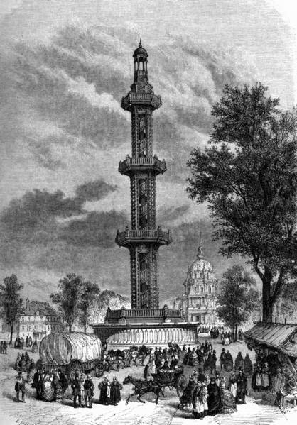 The column of the Grenelle artesian well in Paris - 19th century