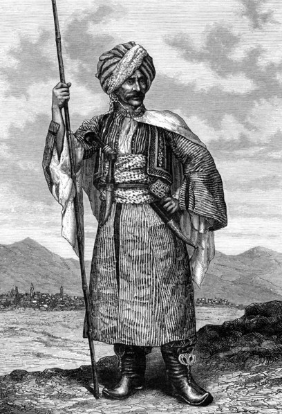 Chef kurde en costume traditionnel