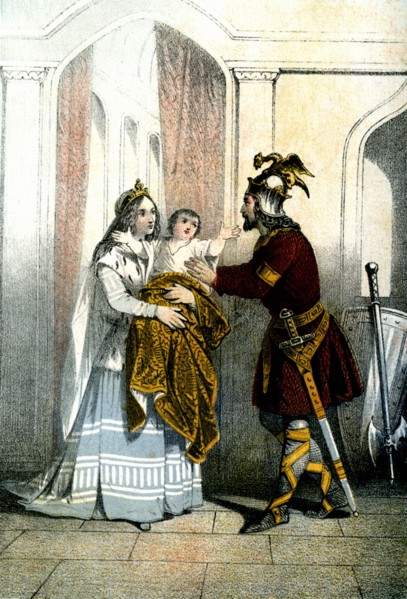 Le Roi Clovis, la Reine Clotilde et un de leurs enfants