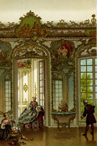 The Hall of the Hôtel de Villars in Paris, 118 rue de Grenelle (7th arrondissement), decorated by