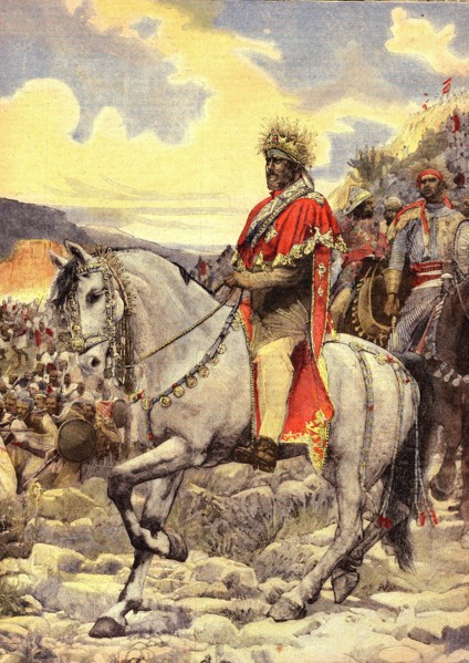 Negus Menelik II at the battle of Adoua (Ethiopia)