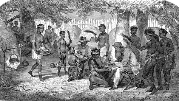 Déjeuner chez les Caffres d'Afrique du Sud