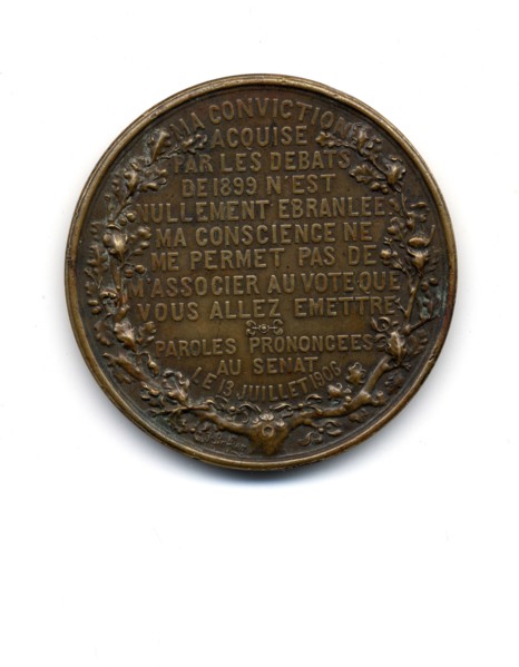 Affaire Dreyfus - Médaille Général Mercier