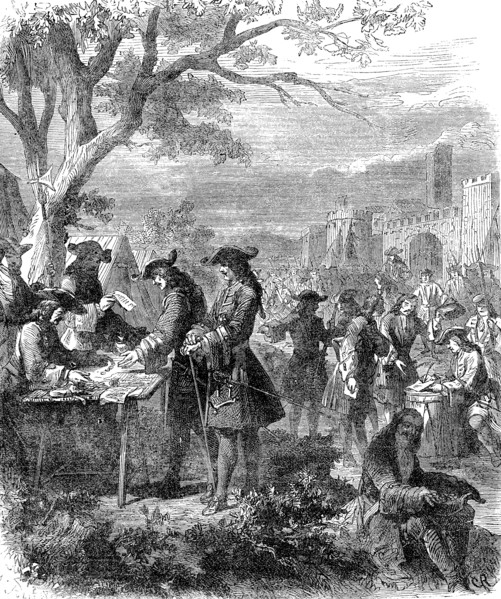 Paiement des troupes en 1722 sous Louis XIV
