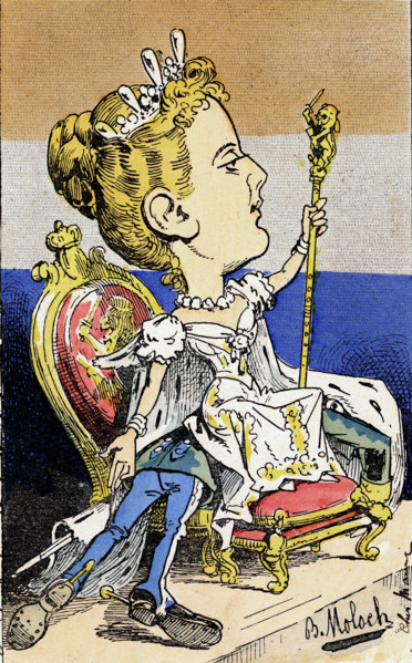 Caricature de Wilhelmine, Reine de Hollande
