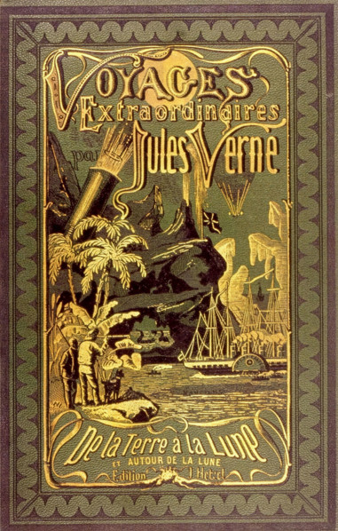 Jules Verne, couverture du livre "De la terre à la lune"