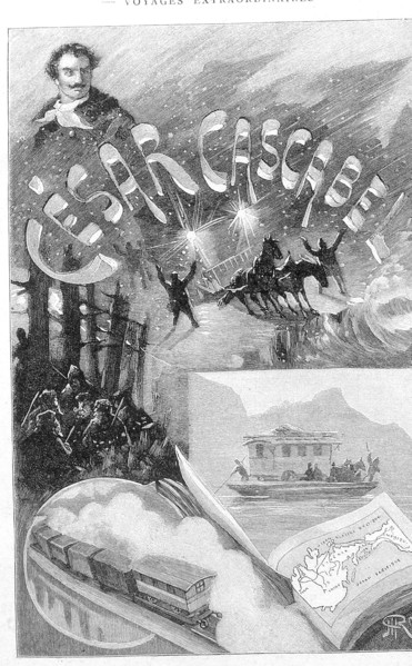 Jules Verne, dessin de "César Cascabel"