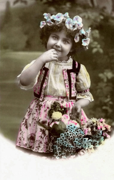 Little Girl with Crown of Flowers