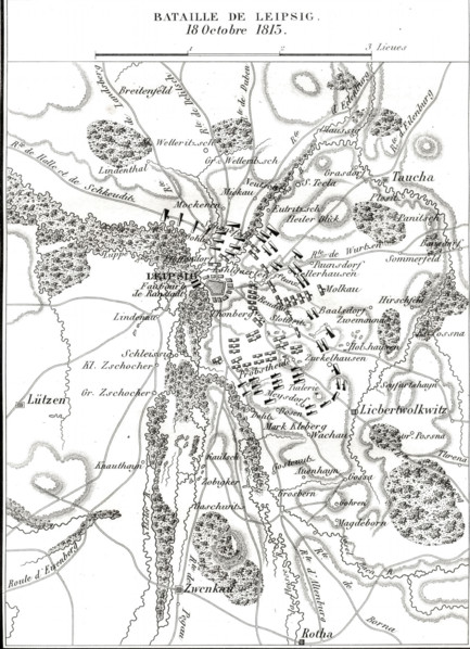 Plan de la bataille de Leipzig