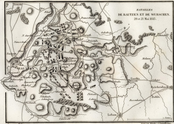 Plan des batailles de Bautzen et Wurschen