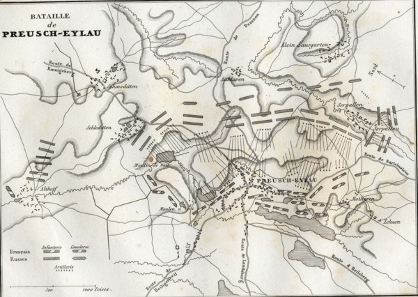 Plan de la bataille d'Eylau