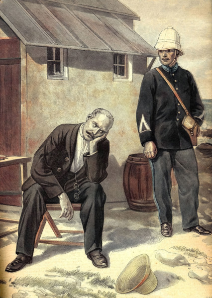 Alfred Dreyfus à l'île du Diable.